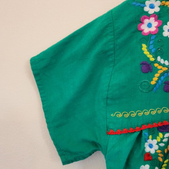 YZXDORWJ Peasant Top XL Embroidered Floral Boho Artsy Mexican Artsy Cotton - Picture 7 of 16